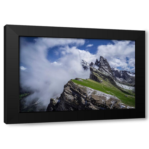 Europe-Italy-South Tyrol-Landscape with Dolomite Mountains Black Modern Wood Framed Art Print with Double Matting by Jaynes Gallery