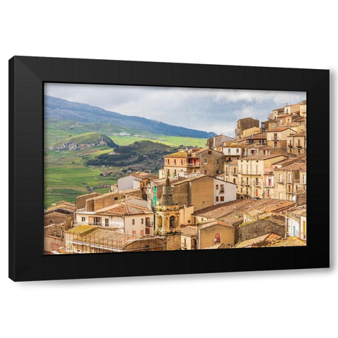 Palermo Province-Gangi View of the town of Gangi in the mountains of Sicily Black Modern Wood Framed Art Print with Double Matting by Wilson, Emily