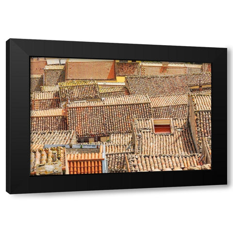 Palermo Province-Gangi View over the rooftops in the town of Gangi in the mountains of Sicily Black Modern Wood Framed Art Print by Wilson, Emily
