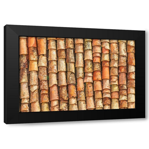 Palermo Province-Gangi Terracotta roof tiles in the town of Gangi in the mountains of Sicily Black Modern Wood Framed Art Print with Double Matting by Wilson, Emily