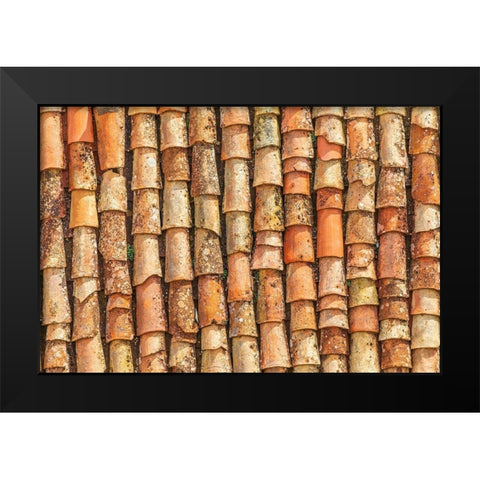 Palermo Province-Gangi Terracotta roof tiles in the town of Gangi in the mountains of Sicily Black Modern Wood Framed Art Print by Wilson, Emily
