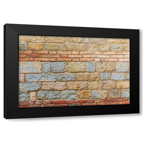 Palermo Province-A stone wall with brick inlay in the town of Gangi Black Modern Wood Framed Art Print with Double Matting by Wilson, Emily