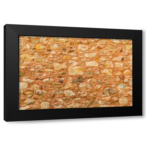 Messina Province-Caronia Stone wall in the medieval hilltop village of Caronia Black Modern Wood Framed Art Print by Wilson, Emily