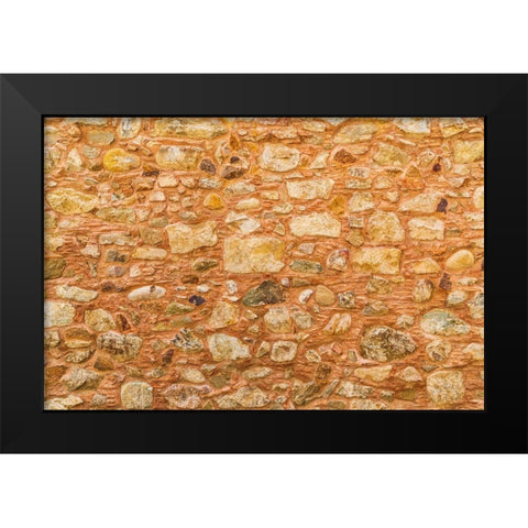 Messina Province-Caronia Stone wall in the medieval hilltop village of Caronia Black Modern Wood Framed Art Print by Wilson, Emily