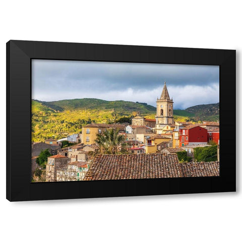 Messina Province-Novara di Sicilia The medieval hill town of Novara di Sicilia Black Modern Wood Framed Art Print with Double Matting by Wilson, Emily