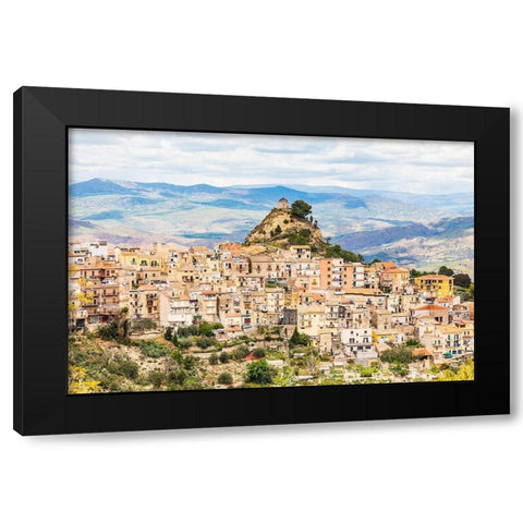 Enna Province-Centuripe The ancient town of Centuripe in eastern Sicily  Black Modern Wood Framed Art Print with Double Matting by Wilson, Emily