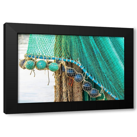 Agrigento Province-Sciacca A fishing net in the harbor of Sciacca-on the Mediterranean Sea Black Modern Wood Framed Art Print with Double Matting by Wilson, Emily
