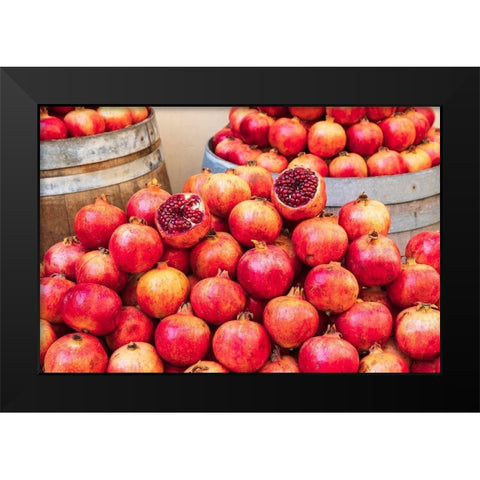 Trapani Province-Trapani Pomegranates for sale at the market in Trapani Black Modern Wood Framed Art Print by Wilson, Emily
