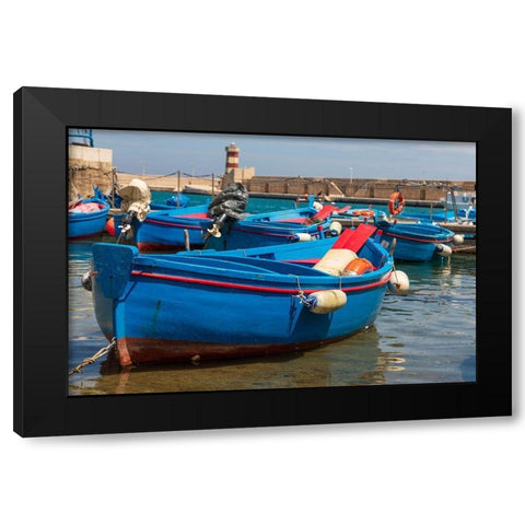 Italy-Apulia-Metropolitan City of Bari-Monopoli Porto di Monopoli Black Modern Wood Framed Art Print with Double Matting by Wilson, Emily