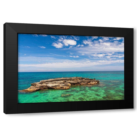 Italy-Apulia-Metropolitan City of Bari-Monopoli Porta Vecchia (Old Port) Black Modern Wood Framed Art Print by Wilson, Emily