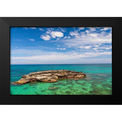 Italy-Apulia-Metropolitan City of Bari-Monopoli Porta Vecchia (Old Port) Black Modern Wood Framed Art Print by Wilson, Emily