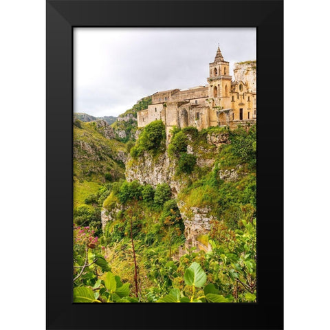 Italy-Basilicata-Province of Matera-Matera Ravine of Torrente Gravina Black Modern Wood Framed Art Print by Wilson, Emily