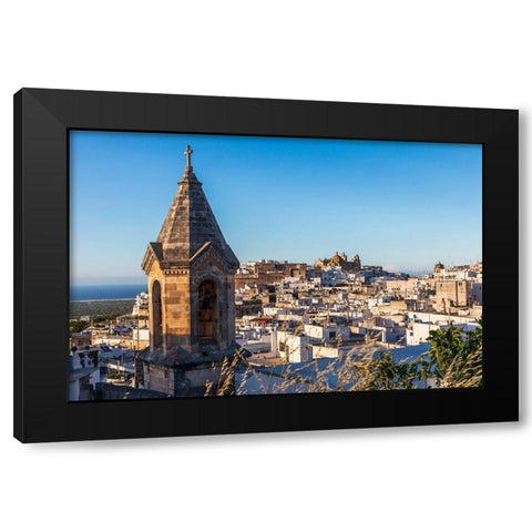 Italy-Apulia-Province of Brindisi-Ostuni View over the town with unidentified church bell tower Black Modern Wood Framed Art Print with Double Matting by Wilson, Emily