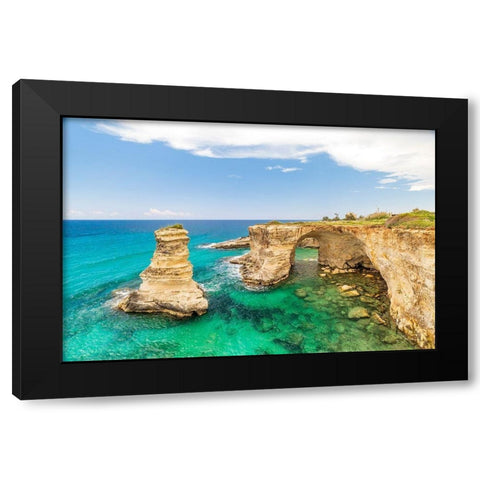 Italy-Apulia-Province of Lecce-Melendugno The Faraglioni of Torre SantAndrea Black Modern Wood Framed Art Print with Double Matting by Wilson, Emily