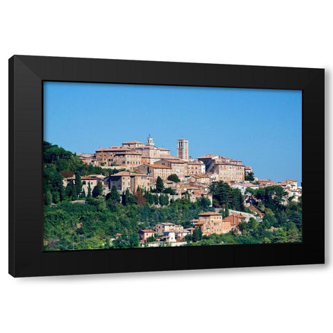 Italy-Tuscany-Montepulciano The medieval and Renaissance hill town of Montepulciano Black Modern Wood Framed Art Print with Double Matting by Eggers, Julie
