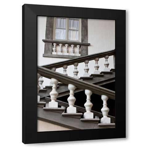 Italy-Tuscany-Lucca Stairs in the Pfanner Palace and gardens Black Modern Wood Framed Art Print with Double Matting by Eggers, Julie
