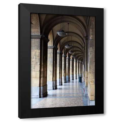 Italy-Tuscany-Pisa Vertical shot of a hallway in the streets of Pisa Black Modern Wood Framed Art Print with Double Matting by Eggers, Julie