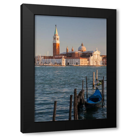 Italy-Venice View of gondolas in front of Piazza San Marco (St Marks Square) Black Modern Wood Framed Art Print by Eggers, Julie