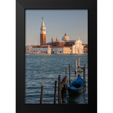 Italy-Venice View of gondolas in front of Piazza San Marco (St Marks Square) Black Modern Wood Framed Art Print by Eggers, Julie