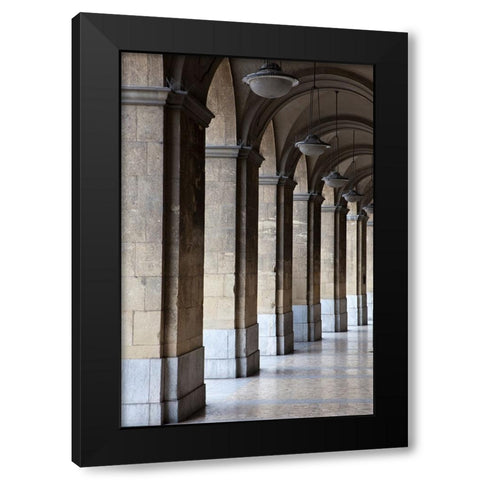 Italy-Tuscany-Pisa Vertical shot of a hallway in the streets of Pisa Black Modern Wood Framed Art Print with Double Matting by Eggers, Julie