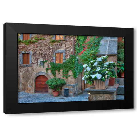 Italy- Tuscany. In and around the medieval hilltown of Civita di Bagnoregio. Black Modern Wood Framed Art Print with Double Matting by Eggers, Julie