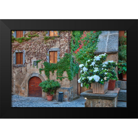 Italy- Tuscany. In and around the medieval hilltown of Civita di Bagnoregio. Black Modern Wood Framed Art Print by Eggers, Julie