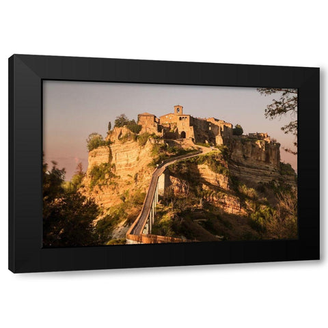 Civita de Bagnoregio-Italy Black Modern Wood Framed Art Print with Double Matting by Ford, John