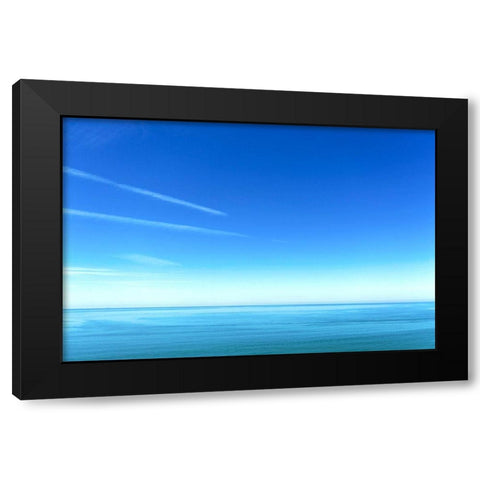 Italy-Tuscany-Torre del Lago Puccini-Tyrrenian-Mediterranean Sea Black Modern Wood Framed Art Print with Double Matting by Molinari, Michele