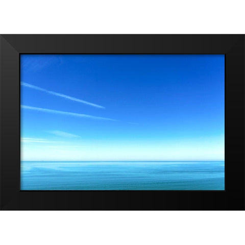 Italy-Tuscany-Torre del Lago Puccini-Tyrrenian-Mediterranean Sea Black Modern Wood Framed Art Print by Molinari, Michele