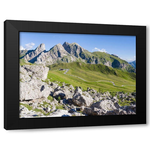 Dolomites at Passo Giau View towards Monte Cernera and Monte Mondeval  Black Modern Wood Framed Art Print by Zwick, Martin