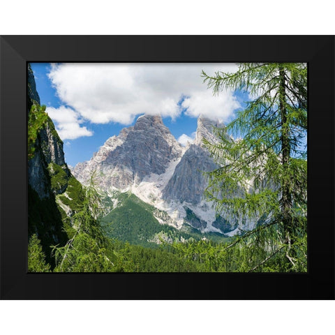 Monte Cristallo in the Dolomites of the Veneto-seen from west  Black Modern Wood Framed Art Print by Zwick, Martin