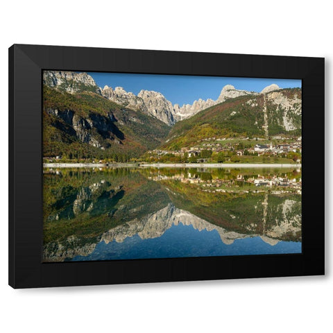 Molveno at lake Lago di Molveno in the Dolomiti di Brenta  Italy-Trentino Black Modern Wood Framed Art Print by Zwick, Martin
