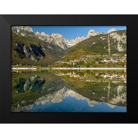 Molveno at lake Lago di Molveno in the Dolomiti di Brenta  Italy-Trentino Black Modern Wood Framed Art Print by Zwick, Martin