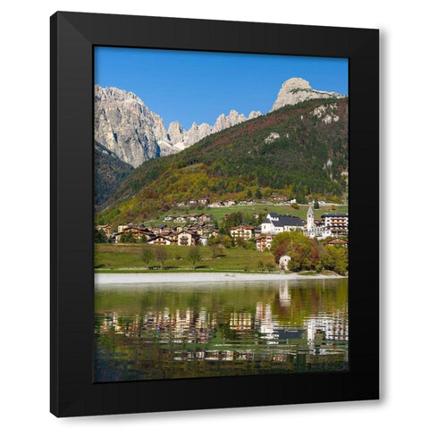 Molveno at lake Lago di Molveno in the Dolomiti di Brenta  Italy-Trentino Black Modern Wood Framed Art Print with Double Matting by Zwick, Martin