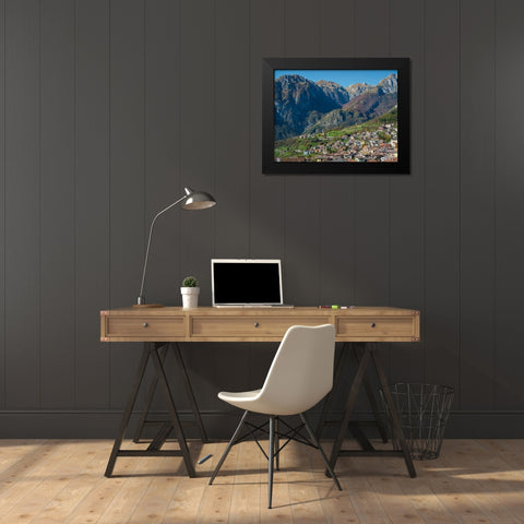 Dolaso-part of San Lorenzo Dorsino in the Dolomiti di Brenta  Italy-Trentino Black Modern Wood Framed Art Print by Zwick, Martin
