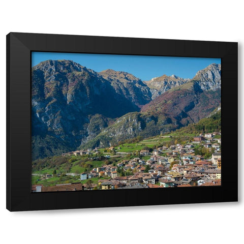 Dolaso-part of San Lorenzo Dorsino in the Dolomiti di Brenta  Italy-Trentino Black Modern Wood Framed Art Print by Zwick, Martin