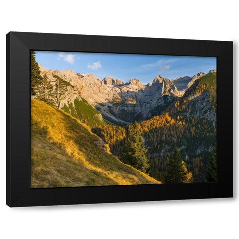 Peaks of Dolomiti di Brenta high above Val dAgola Dolomiti di Brenta  Italy-Trentino Black Modern Wood Framed Art Print with Double Matting by Zwick, Martin