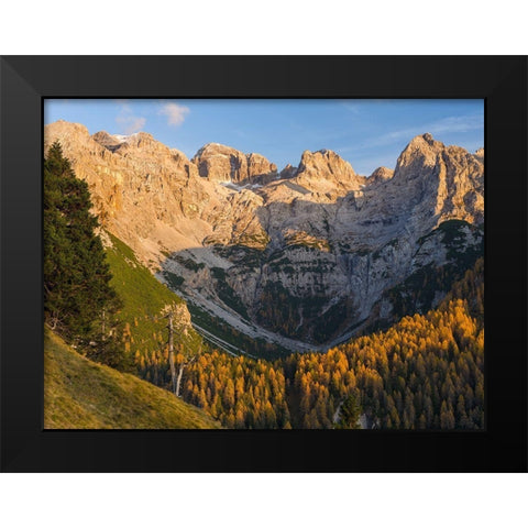 Peaks of Dolomiti di Brenta high above Val dAgola Dolomiti di Brenta  Italy-Trentino Black Modern Wood Framed Art Print by Zwick, Martin