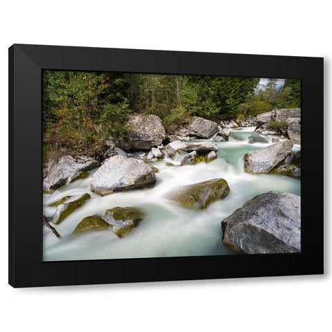 River Sarca-Val di Genova in the Parco Naturale Adamello-Brenta-Trentino-Italy-Val Rendena Black Modern Wood Framed Art Print by Zwick, Martin