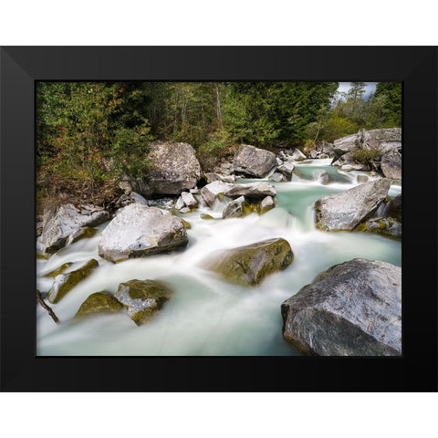 River Sarca-Val di Genova in the Parco Naturale Adamello-Brenta-Trentino-Italy-Val Rendena Black Modern Wood Framed Art Print by Zwick, Martin