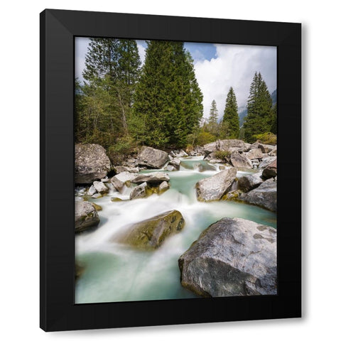River Sarca-Val di Genova in the Parco Naturale Adamello-Brenta-Trentino-Italy-Val Rendena Black Modern Wood Framed Art Print with Double Matting by Zwick, Martin
