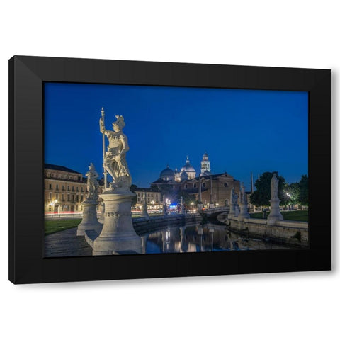 Italy-Padua-Prato della Valle-This square is the largest in Italy and features an elliptical canal Black Modern Wood Framed Art Print with Double Matting by Tilley, Rob