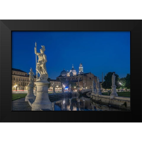 Italy-Padua-Prato della Valle-This square is the largest in Italy and features an elliptical canal Black Modern Wood Framed Art Print by Tilley, Rob
