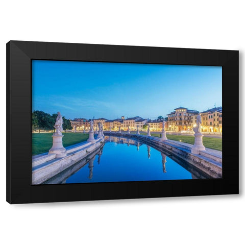 Italy-Padua-Prato della Valle-This square is the largest in Italy and features an elliptical canal Black Modern Wood Framed Art Print by Tilley, Rob