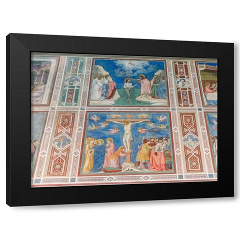 Italy-Padua-Scrovegni Chapel with frescoes painted by Giotto in the 14th century Black Modern Wood Framed Art Print with Double Matting by Tilley, Rob