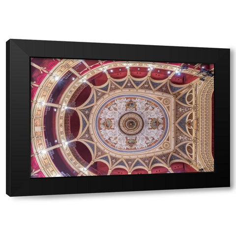 Italy-Trieste-Teatro Verdi Ceiling Black Modern Wood Framed Art Print with Double Matting by Tilley, Rob