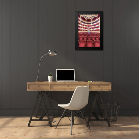 Italy-Trieste-Teatro Verdi Interior Black Modern Wood Framed Art Print by Tilley, Rob