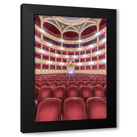 Italy-Trieste-Teatro Verdi Interior Black Modern Wood Framed Art Print with Double Matting by Tilley, Rob
