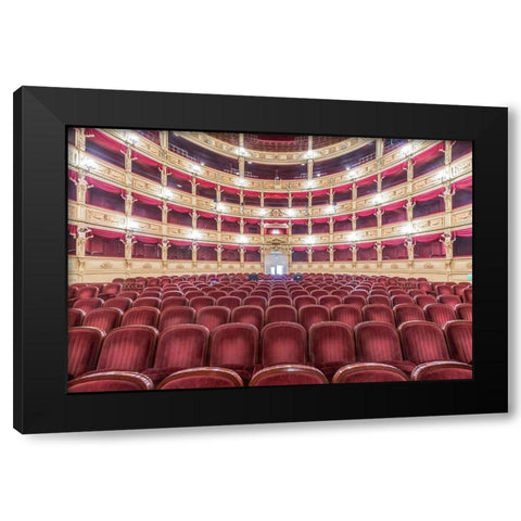 Italy-Trieste-Teatro Verdi Interior Black Modern Wood Framed Art Print with Double Matting by Tilley, Rob