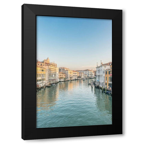 Italy-Venice Grand Canal from Academia Bridge Black Modern Wood Framed Art Print with Double Matting by Tilley, Rob